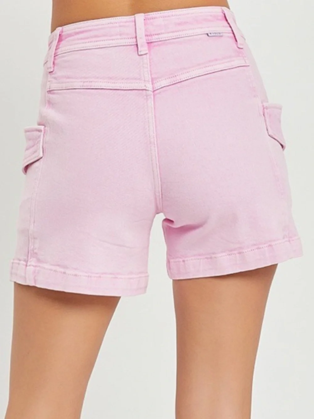 Women's Pink Cargo Denim Shorts